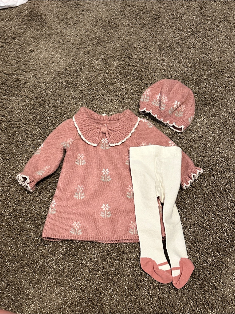 Cynthia Rowley Pink and White Knit Dress Set